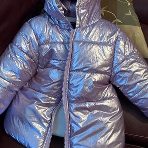 Shimmering Purple Kids Puffer Jacket 2T purple metallic
